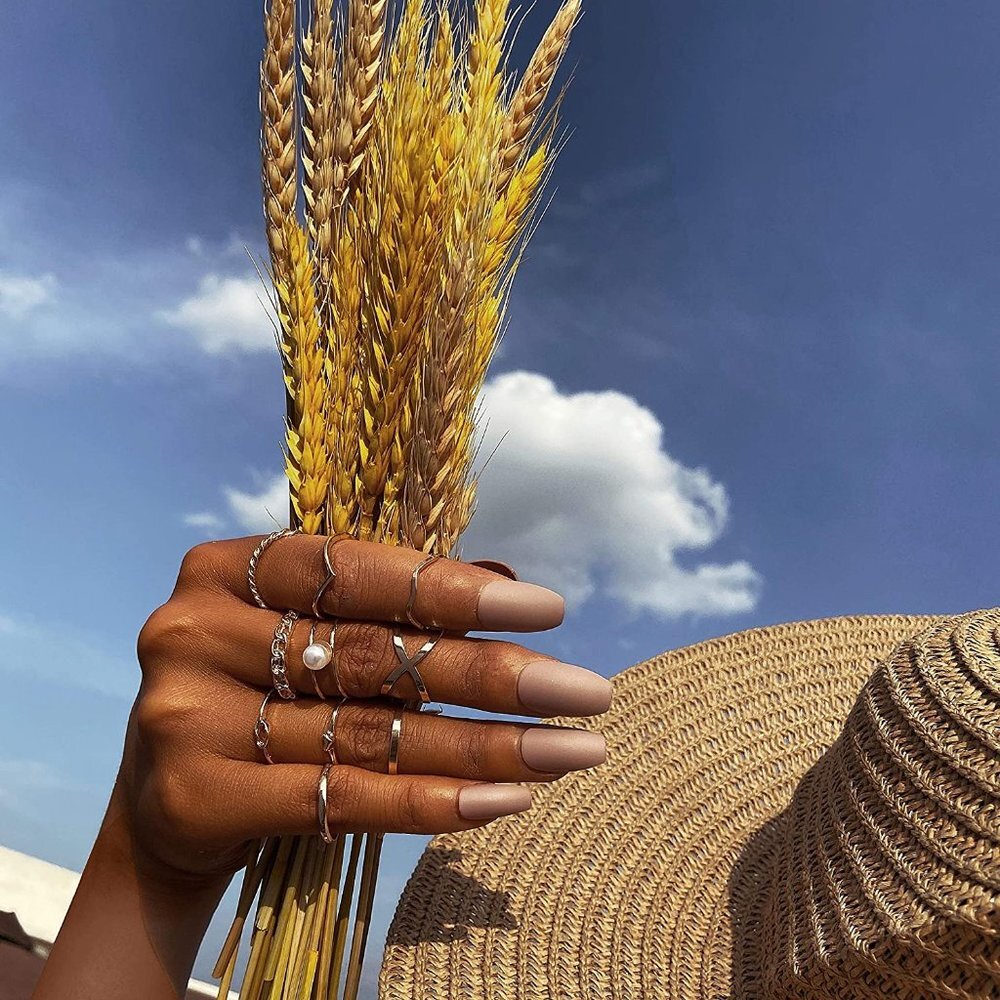 Stackable Rings Set for Women, Bohemian Gold - Picture 4 of 6